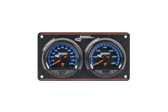 Longacre 52-44560 SMi™ Elite Waterproof Gauge Panel, 2 Gauge Oil Pressure/Wate