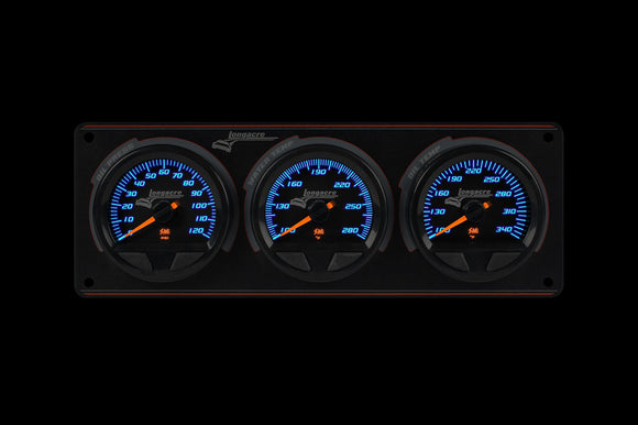 Longacre 52-44561 SMi™ Elite Waterproof Gauge Panel, 3 Gauge Oil Pressure/Wate