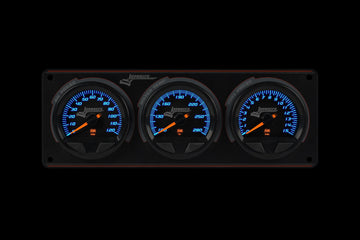 Longacre 52-44563 SMi™ Elite Waterproof Gauge Panel, 3 Gauge Oil Pressure/Wate