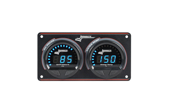 Longacre 52-44660 Digital Elite LED Waterproof Gauge Panel, 2 Gauge Oil Pressu