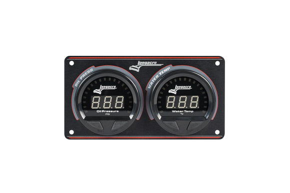 Longacre 52-44660 Digital Elite LED Waterproof Gauge Panel, 2 Gauge Oil Pressu