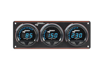 Longacre 52-44661 Digital Elite LED Waterproof Gauge Panel, 3 Gauge Oil Pressu