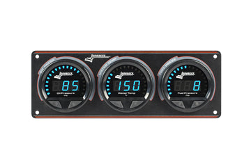 Longacre 52-44662 Digital Elite LED Waterproof Gauge Panel, 3 Gauge Oil Pressu