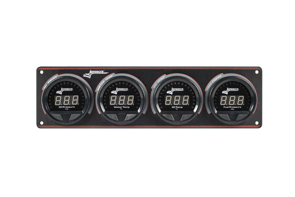 Longacre 52-44666 Digital Elite LED Waterproof Gauge Panel, 4 Gauge Oil Pressu
