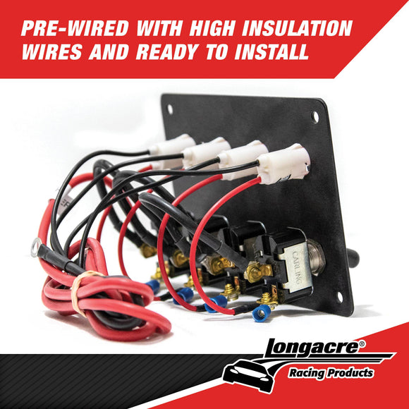 Longacre 52-44865 4 Accessory switch panel with 4 pilot lights