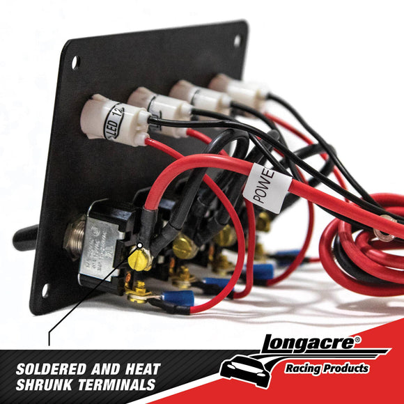 Longacre 52-44865 4 Accessory switch panel with 4 pilot lights