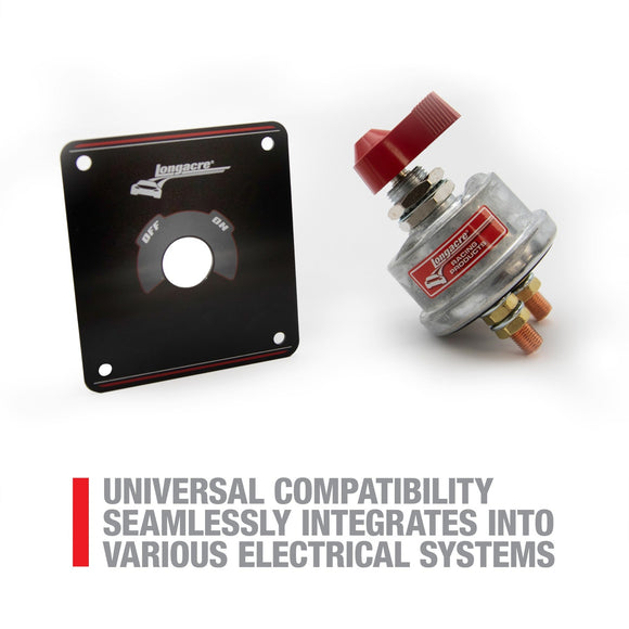 Longacre 52-45760 Manual Battery Disconnect Switch With Panel - 2 Terminal