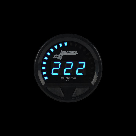 Longacre 52-46861 Digital Elite LED Waterproof Gauges, Oil Temperature 100-340