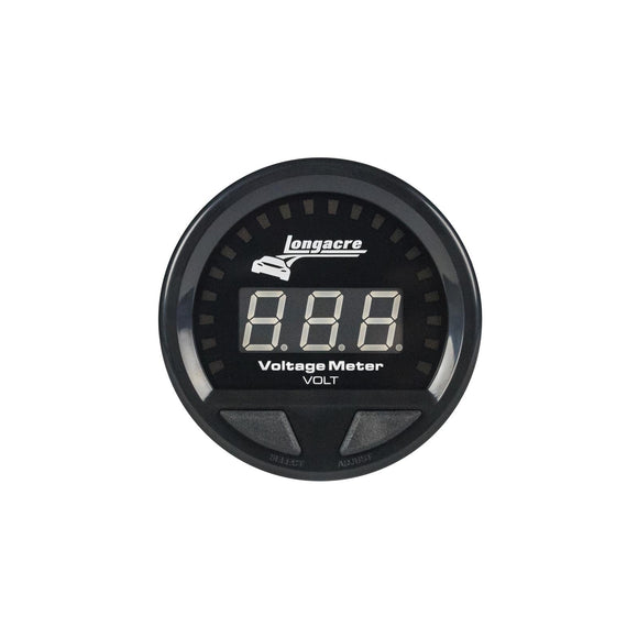 Longacre 52-46862 Digital Elite LED Waterproof Gauges, Volt Gauge 8-18, Sensor