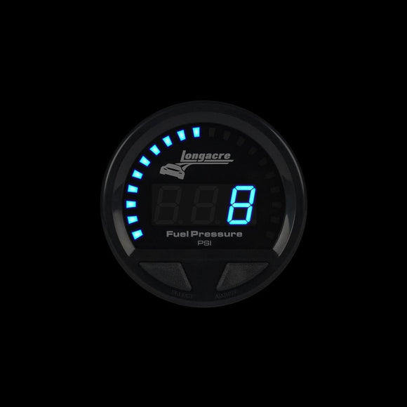 Longacre 52-46866 Digital Elite LED Waterproof Gauges, Fuel Pressure 0-15 psi,