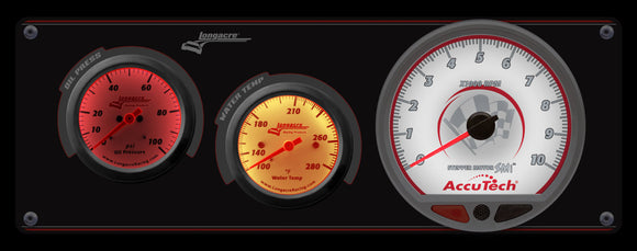 Longacre 52-46906 Sportsman™ Elite 2 Gauge Panel w/Tach Oil Pressure, Water Te
