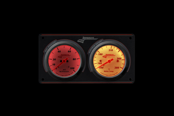 Longacre 52-46912 Sportsman™ Elite 2 Gauge Panel Oil Pressure, Water Temperatu
