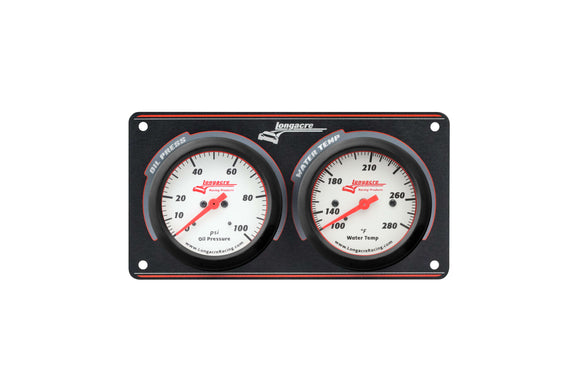 Longacre 52-46912 Sportsman™ Elite 2 Gauge Panel Oil Pressure, Water Temperatu