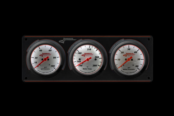 Longacre 52-46915 Sportsman™ Elite 3 Gauge Panel Oil Pressure, Water Temperatu