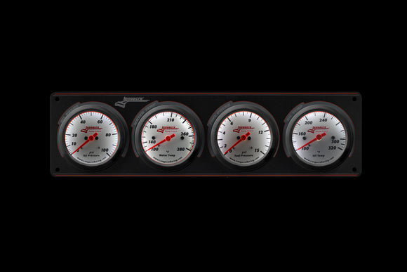 Longacre 52-46916 Sportsman™ Elite 4 Gauge Panel Oil Pressure, Water Temperatu