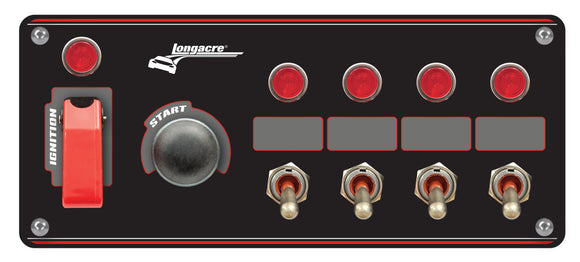 Longacre 52-48869 Elite Switch Panel - Push Starter/Ignition/4 ACC With Lights