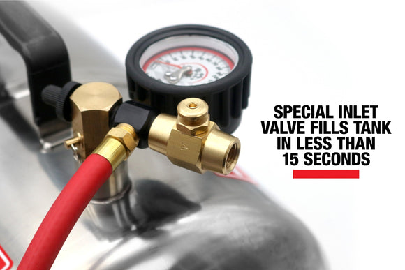 Longacre 52-50315 Quick Fill Tire Gauge and Tank 0-60 psi