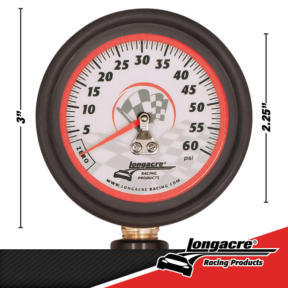 Longacre 52-52003 Deluxe 2½" Analog Tire Pressure Gauge