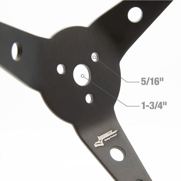 Longacre 52-56797 Suede Dished Steering Wheel - 15" Black