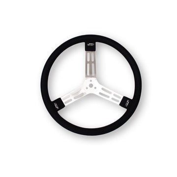 Longacre 52-56801 15" Aluminum Steering Wheel - Black Smooth Grip with Natural