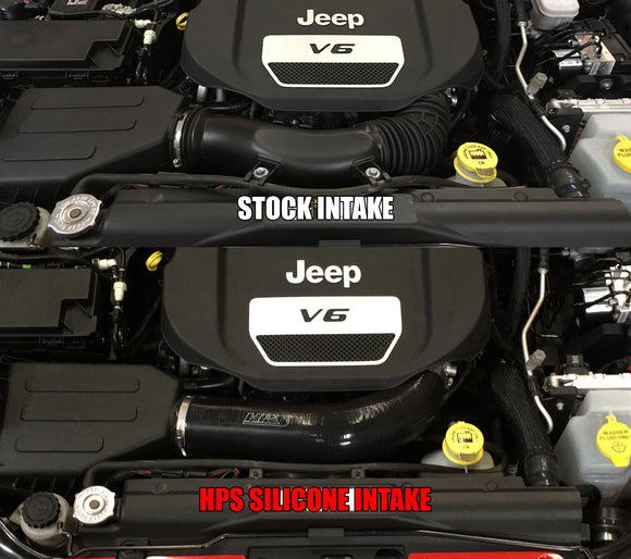 HPS シリコンエアインテークホース Jeep Wrangler JK 3.6L V6 2012-2017用