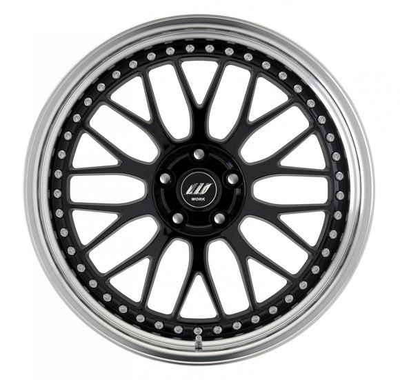 WORK ZISTANCE W10M — Black (BLK), 20 inch, 3-piece STEP RIM. WORK factory photo.