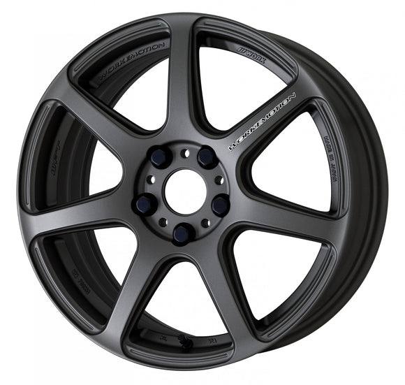 WORK EMOTION T7R — Mat Carbon (MGM), SEMI taper. WORK's 17 inch NORMAL wheel, shown as a finish reference for 16 inch NORMAL.