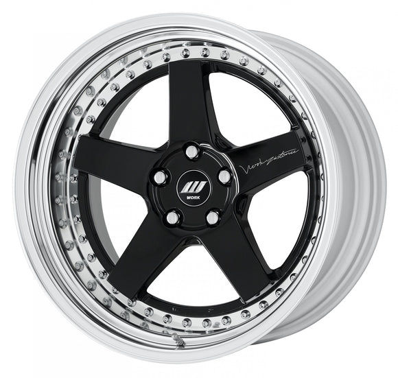 WORK ZISTANCE W5S — Black (BLK), 19 inch, 3-piece STEP RIM. WORK factory photo.