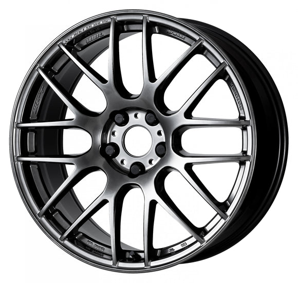 WORK EMOTION M8R — Glim Black (GTK), MIDDLE taper. WORK's 19 inch NORMAL wheel, shown as a finish reference for 18 inch NORMAL.