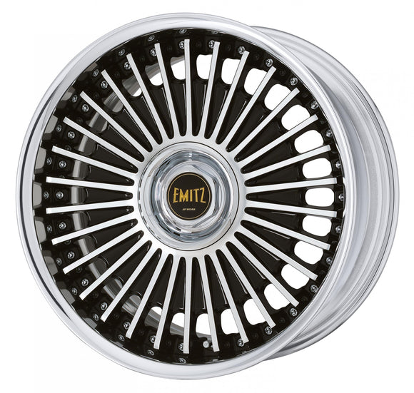 WORK EMITZ Black Cut Clear (BP) – 19 inch (rim type not stated by WORK) wheel shown, finish reference for 19 inch FULL REVERSE