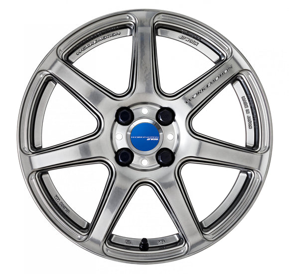 WORK EMOTION T7R — Glimit Silver (GTS). WORK's 16 inch NORMAL wheel, shown as a finish reference for 15 inch NORMAL.