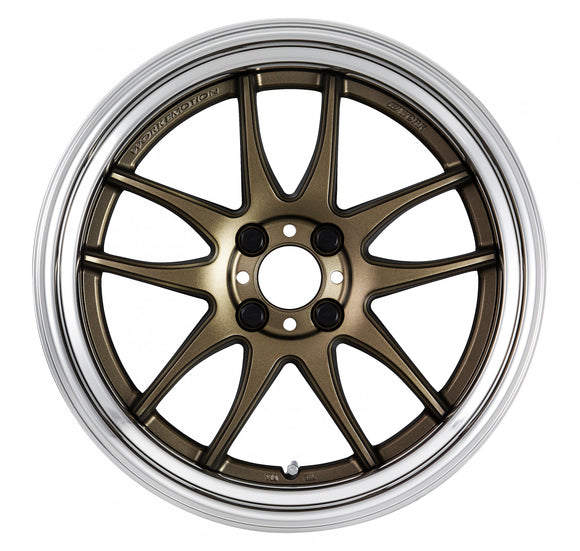 WORK EMOTION CR 2P — Ashed Titanium (AHG2), Semi Concave. WORK's 17 inch STEP RIM wheel, shown as a finish reference for 16 inch FULL REVERSE.