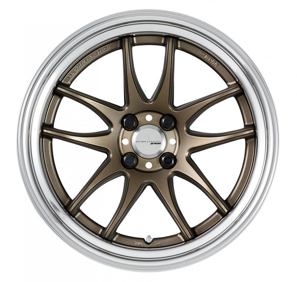 WORK EMOTION CR 2P — Ashed Titanium (AHG2), Deep Concave. WORK's 17 inch STEP RIM wheel, shown as a finish reference for 16 inch FULL REVERSE.