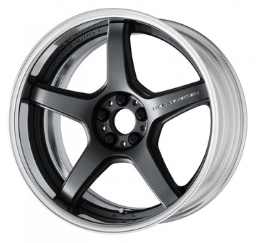 WORK EMOTION T5R 2P — Mat Carbon (MGM), Middle Concave. WORK's 18 inch FULL REVERSE wheel, shown as a finish reference for 20 inch STEP RIM.