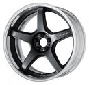 WORK EMOTION T5R 2P — Mat Carbon (MGM), Middle Concave. WORK's 18 inch FULL REVERSE wheel, shown as a finish reference for 19 inch FULL REVERSE.
