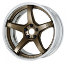 WORK EMOTION T5R 2P — Ashed Titanium (AHG), Deep Concave. WORK's 19 inch FULL REVERSE wheel, shown as a finish reference for 18 inch FULL REVERSE.