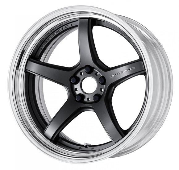 WORK EMOTION T5R 2P — Mat Carbon (MGM), Deep Concave. WORK's 20 inch STEP RIM wheel, shown as a finish reference for 19 inch FULL REVERSE.