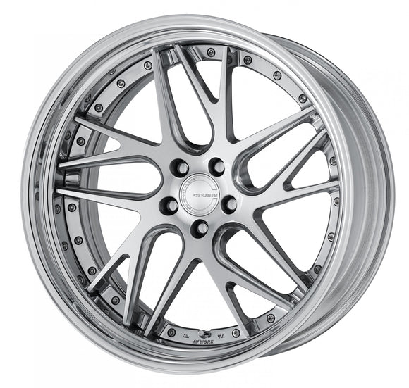 WORK GNOSIS CVX Middle Concave Composite Buff Brushed (PBU) – 21 inch STEP RIM wheel shown, reference for 20 inch STEP RIM