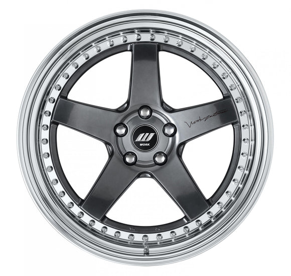WORK ZISTANCE W5S — Brilliant Silver Black (BSB), 20 inch, 3-piece STEP RIM. WORK factory photo.