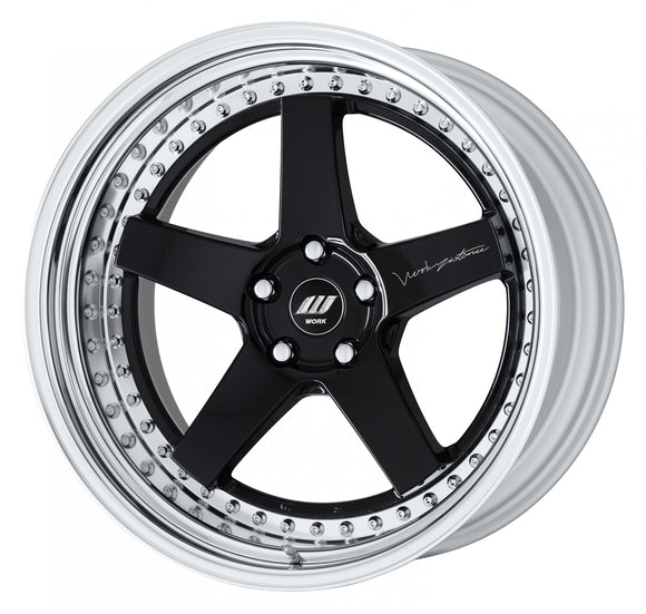 WORK ZISTANCE W5S — Black (BLK), 20 inch, 3-piece STEP RIM. WORK factory photo.