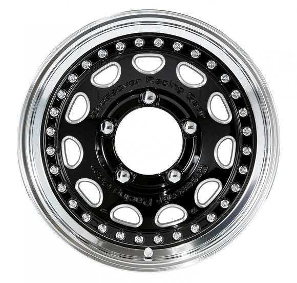 WORK CRAG GALVATRE — Black Chamfer Machining (BC), 15 inch 3-piece NORMAL rim. WORK factory photo, shown as a finish reference for 16 inch.