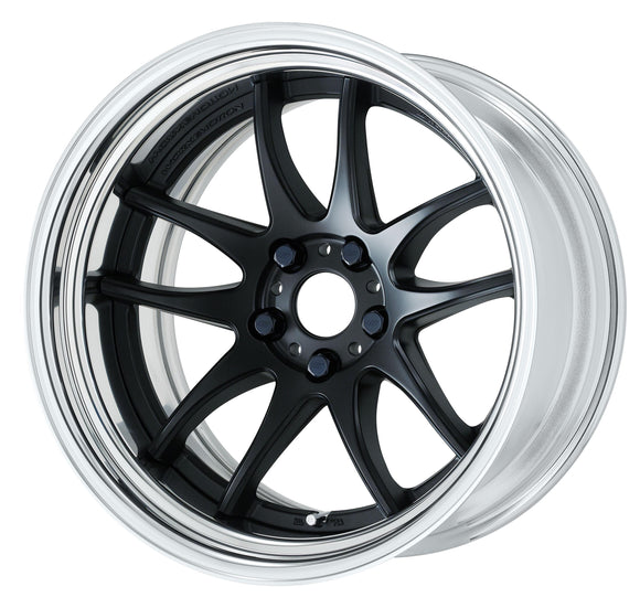 WORK EMOTION CR 2P — Matte Black (MBL), Deep Concave. WORK's 18 inch STEP RIM wheel, shown as a finish reference for 17 inch STEP RIM.