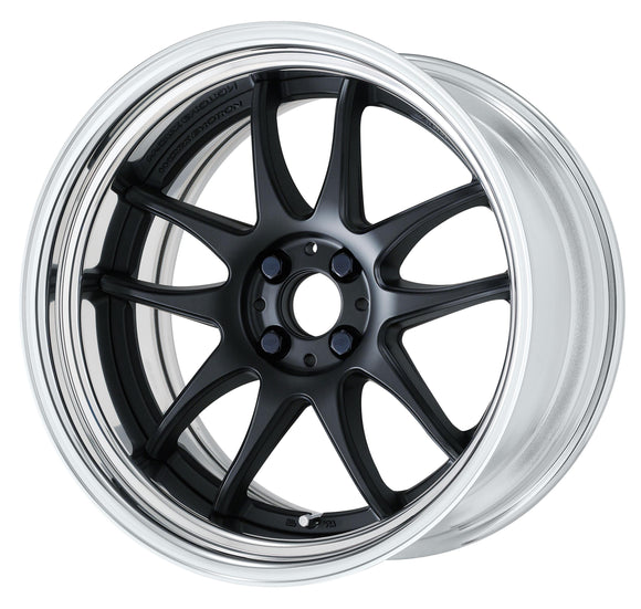 WORK EMOTION CR 2P — Matte Black (MBL), Semi Concave. WORK's 18 inch STEP RIM wheel, shown as a finish reference for 17 inch STEP RIM.