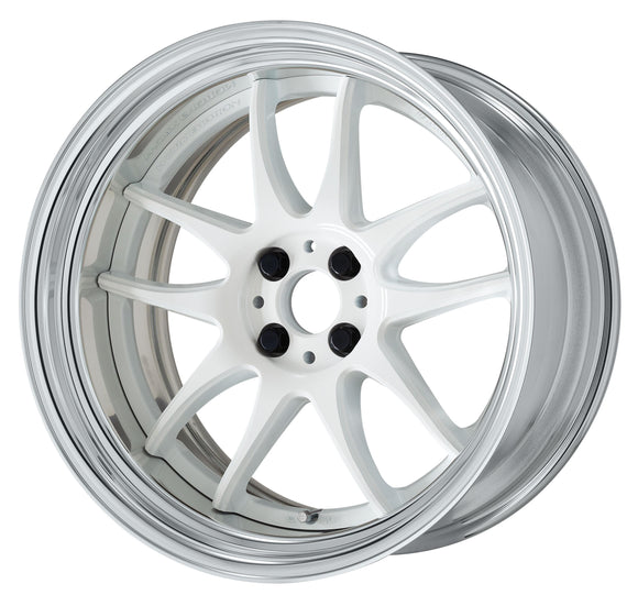 WORK EMOTION CR 2P — White (WHT), Semi Concave. WORK's 18 inch STEP RIM wheel, shown as a finish reference for 20 inch STEP RIM.
