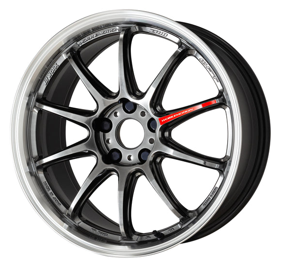 WORK EMOTION ZR10 — Glim Black Diamond Cut Rim (GTKRC), MIDDLE taper. WORK's 18 inch NORMAL wheel, shown as a finish reference for 19 inch NORMAL.