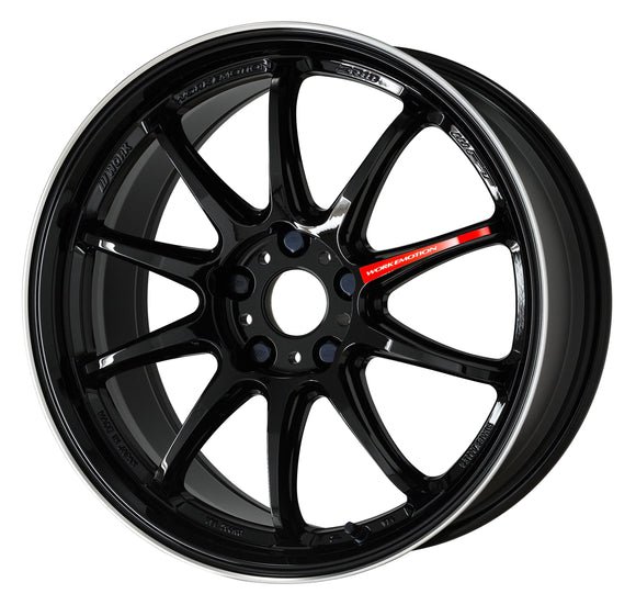 WORK EMOTION ZR10 — Black Diamond Lip Cut (BLKLC), MIDDLE taper. WORK's 18 inch NORMAL wheel, shown as a finish reference for 19 inch NORMAL.