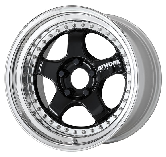 WORK MEISTER S1 3PIECE — Black (BLK). WORK's 17 inch NORMAL wheel, shown as a finish reference for 16 inch NORMAL.