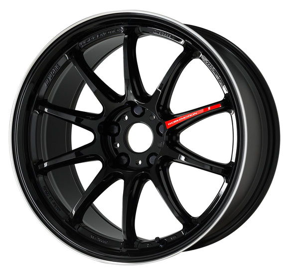 WORK EMOTION ZR10 — Black Diamond Lip Cut (BLKLC), DEEP taper. WORK's 18 inch NORMAL wheel, shown as a finish reference for 19 inch NORMAL.