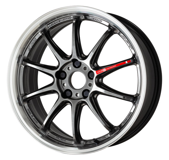 WORK EMOTION ZR10 — Glim Black Diamond Cut Rim (GTKRC), SEMI taper. WORK's 18 inch NORMAL wheel, shown as a finish reference for 15 inch NORMAL.