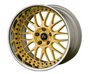 WORK VS XX Gold (GLD) – 18 inch FULL REVERSE wheel shown, finish reference for 19 inch FULL REVERSE, shown with WORK's optional black chrome piercing bolts